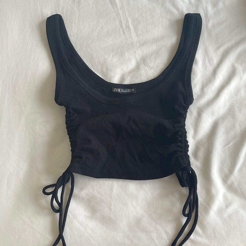 Ribbed Side Ruched Ribbed Tank